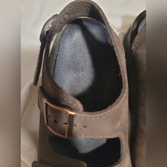 Birkenstock Tatami Brown Leather Slip On Sandals Size 7 Mens Removable Insole - Picture 5 of 11